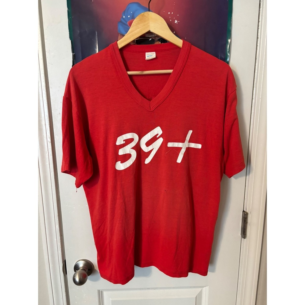 Vintage Gulf Coast Sportswear 39+ Morgans Auto Supply V-Neck T-Shirt 80s XL